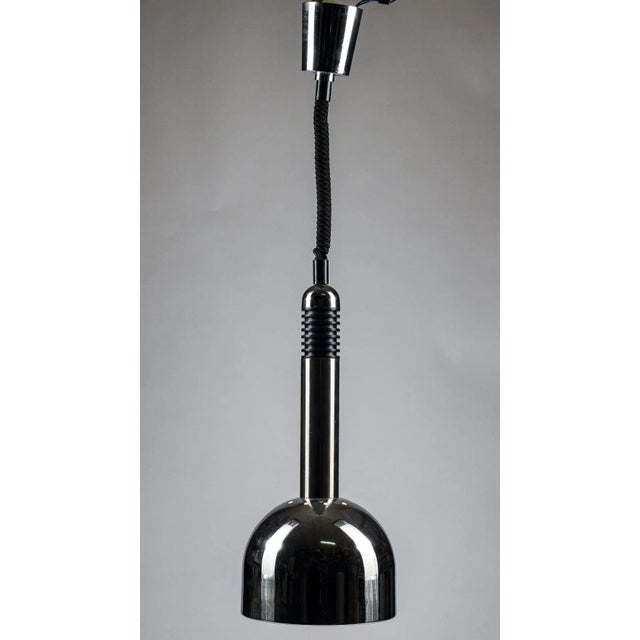 White Enameled Pendant in Steel with Working Sliding, 1970 For Sale - Image 7 of 9