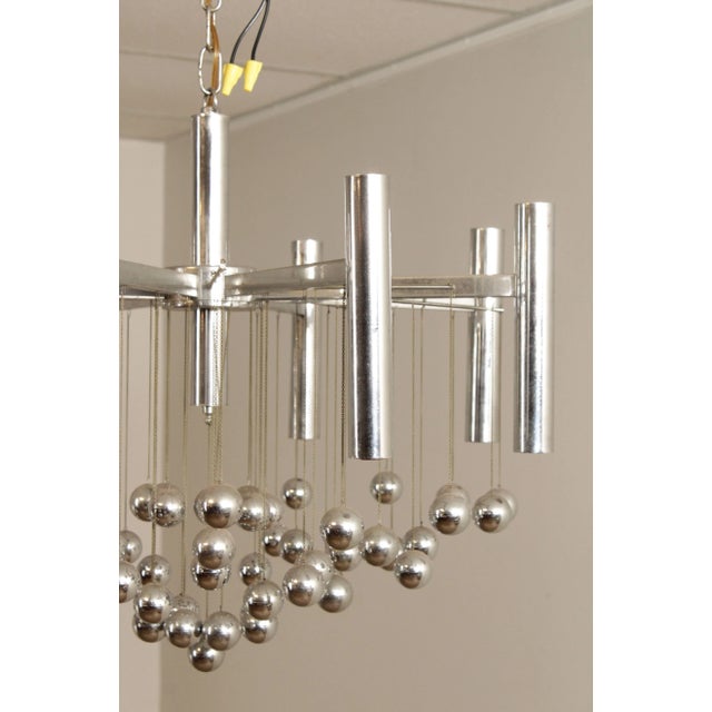 Italian Mid Century Modern 8-Light Chrome Chandelier For Sale - Image 9 of 13