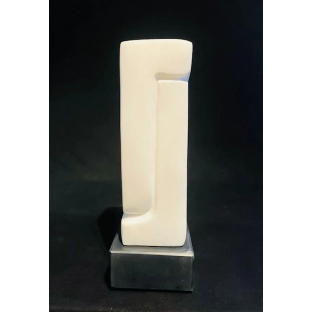 2020s Mid-Century Modern Abstract White Marble Sculpture by Scott Donadio (11.75” High) For Sale - Image 5 of 9