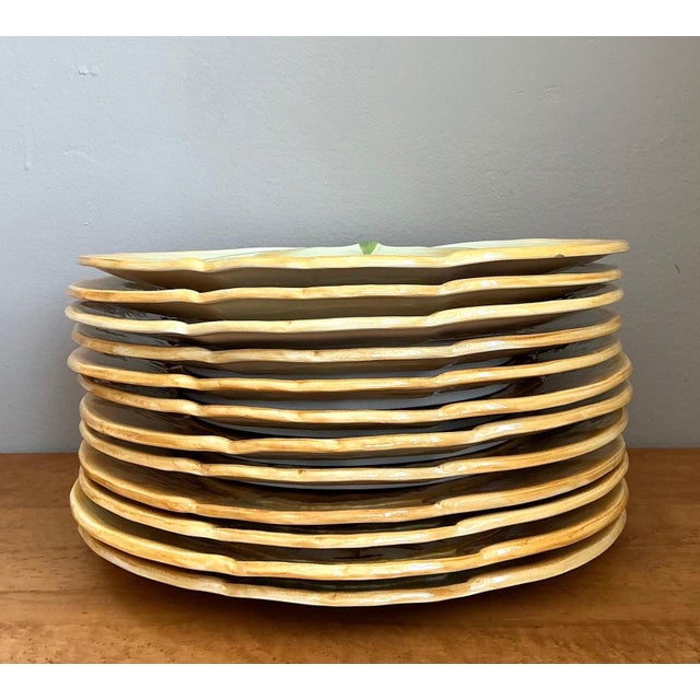 Late 20th Century Vintage Italian Botanical Ceramic Dinner Plates - Set of 12 For Sale - Image 5 of 15