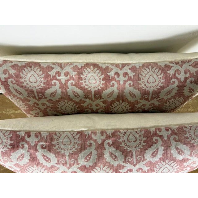 Contemporary Pair of Contemporary Printed Linen Pillows For Sale - Image 3 of 6