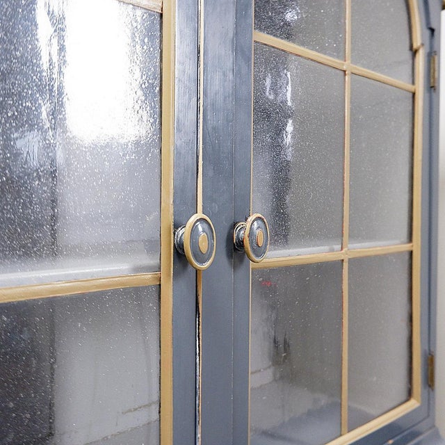 Vintage Chinese Cabinet in Lacquered Grey For Sale - Image 14 of 16