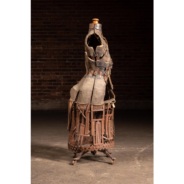 19th Century Victorian Adjustable Dress Form on Rolling Stand For Sale In Chicago - Image 6 of 11