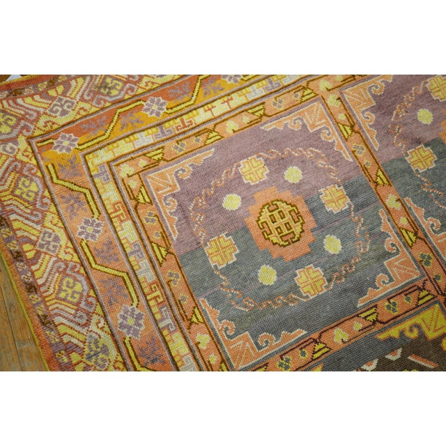 Contemporary Eggplant Whimsical Khotan Gallery 20th Century Size Wool Oriental Rug For Sale - Image 3 of 6