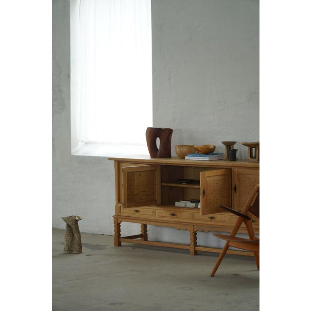 Mid-Century Modern Brutalist Sideboard in Oak by Henning Kjærnulf, 1960s For Sale - Image 17 of 18