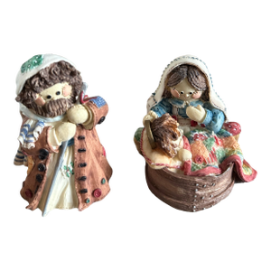 1990s Enesco Cute as a Button: Mary, Jesus and Joseph