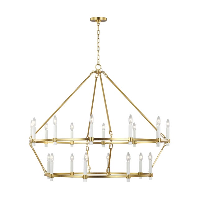 2020s Chapman & Myers by Visual Comfort Studio Marston 2-Tier Large Chandelier, Burnished Brass For Sale - Image 5 of 5