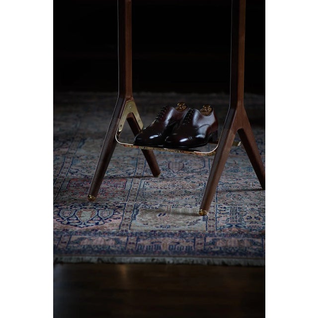 Brown Classical Valet Stand in Brass & Black Walnut by Honorific For Sale - Image 8 of 12