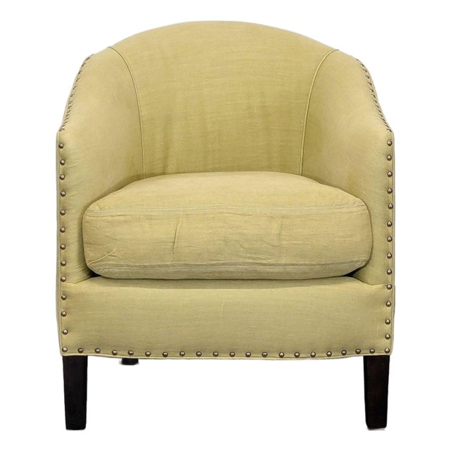 Cisco Brothers Green Lounge Chair With Nailhead Trim For Sale