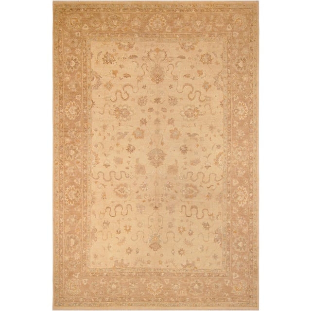 1990s Bohemian Sun Faded Tan/Brown Hand Knotted Wool Rug For Sale - Image 10 of 10