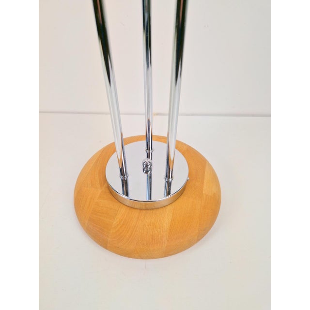 Vintage Mushroom Opaline Glass and Chrome Table Lamp, 1970s For Sale - Image 9 of 11