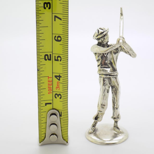 Vintage Italian Silver Golf Player Figurine, 1980s For Sale - Image 10 of 11