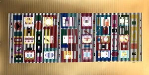 Yaacov Agam, Yaacov Agam Large Silkscreen Colors on Gold Signed Israeli Kinetic Op Art Print, c.1980