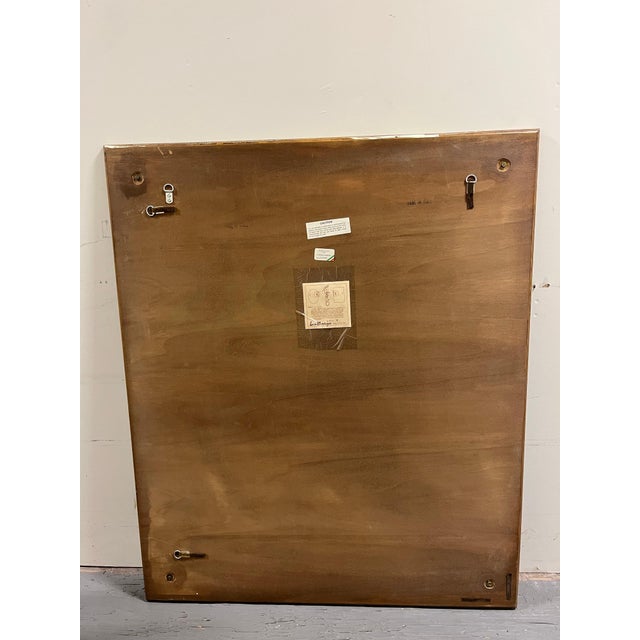 Bronze Mid-Century Modern LaBarge Bronze Beveled Wall Mirror, 46 Inches, Italy For Sale - Image 8 of 9