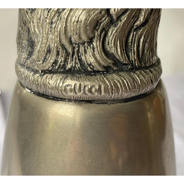 English 1970s Gucci Stag Stirrup Cups- A Pair For Sale - Image 3 of 5