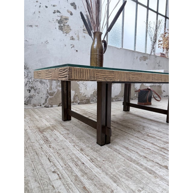 Ceramic Coffee Table with Carved Stone, 1950s For Sale - Image 11 of 18