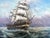 This original oil on canvas, signed Bailey, depicts a magnificent tall sailing ship making its way through rolling ocean...