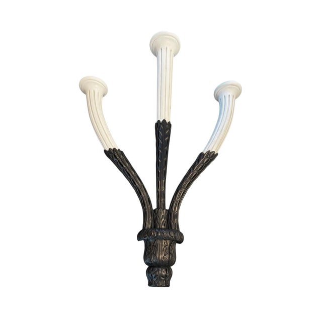 Art Deco Neoclassical Rose Tarlow Three Arm Candle Sconce For Sale - Image 3 of 11