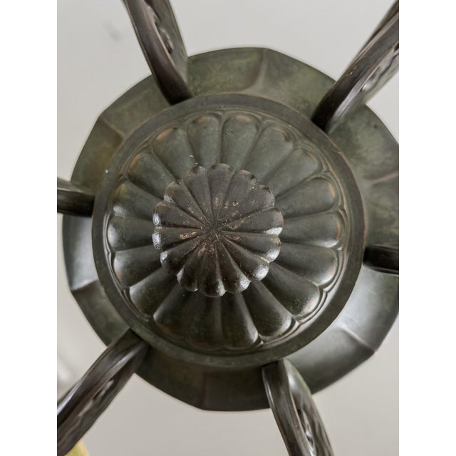 Model 10785 Chandelier in Patinated Metal by Harald Notini for Böhlmarks, Sweden, 1930s For Sale - Image 9 of 15