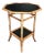 Vintage Coastal Bamboo Octagonal End Table With Black Inset Shelves For Sale