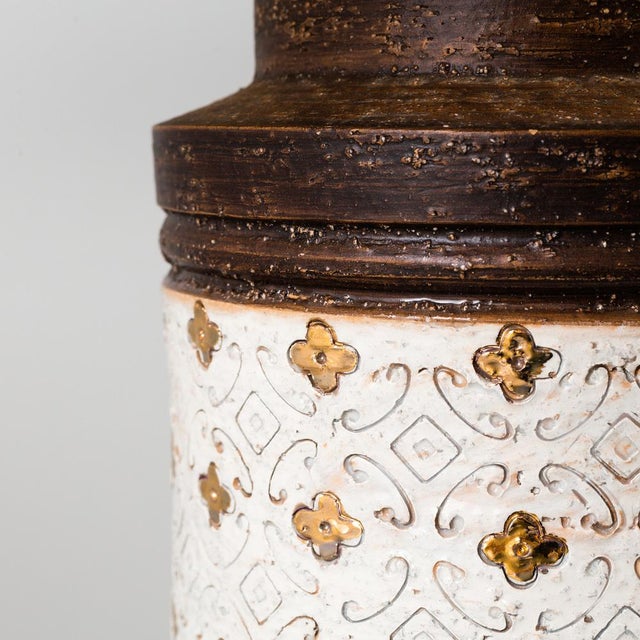 Mid-Century Modern Table Lamp in Beige and Gold Ceramic from Bitossi, 1970s For Sale - Image 3 of 7