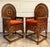 Here is a spectacular pair of vintage Moroccan throne chairs, likely dating to the later mid-20th century. Crafted of...