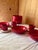 Mid-Century Modern Dutch Crimson Red Stoneware Dinner Service by Potterie De Driehoek Huizen, 1960, Set of 26 For Sale - Image 9 of 10