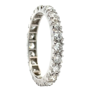 Platinum 1.10 Carats Natural Diamond Eternity Band, Size 7.25