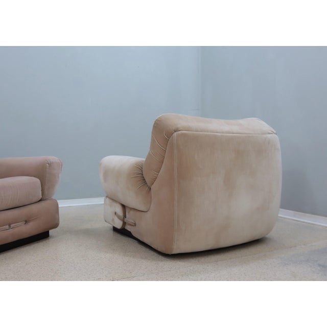 1970s Set of Vintage Velvet Chairs by Guido Faleschini, 1970s For Sale - Image 5 of 9