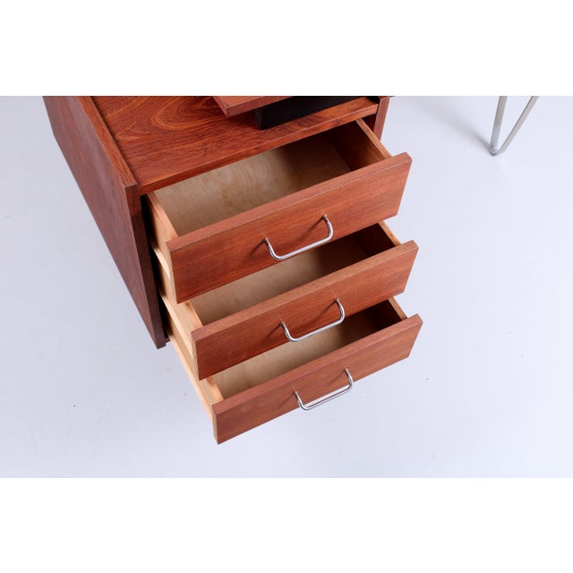Floating Teak Hairpin Desk from Tijsseling Nijkerk, 1950s For Sale - Image 9 of 15