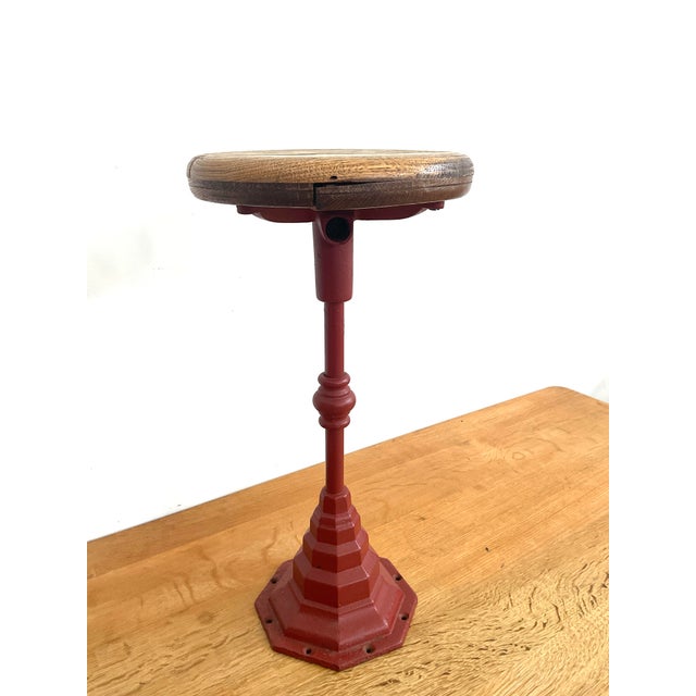 Early 20th Century Early 20th Century Cast Iron Swivel Stool For Sale - Image 5 of 12