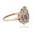 Vintage 14k ring with 58 Old European cut diamonds weighing approximately 1.65 carats and 3 oval pinkish red (possibly...