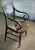 Antique wooden fancy chair with rush seat. Please note:rush seat has a bit missing (please see photos).