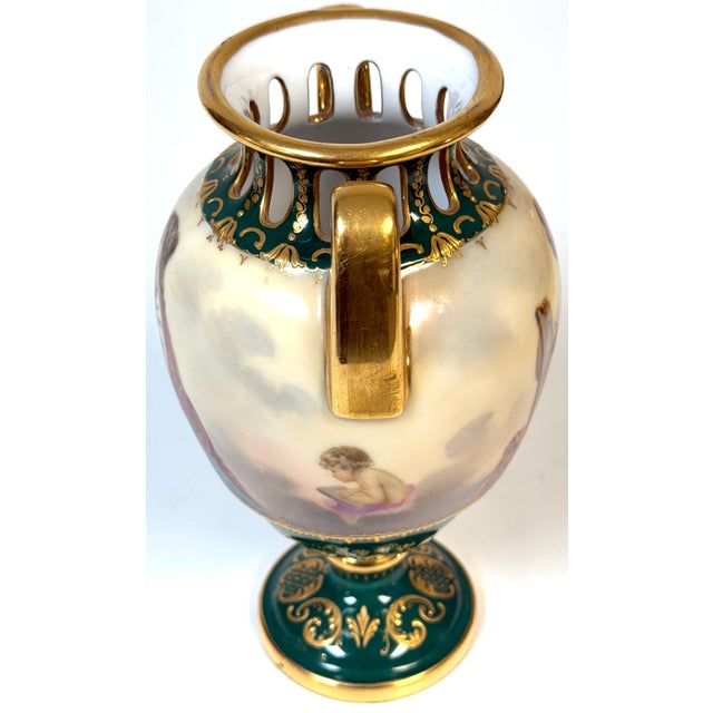 Ceramic Royal Vienna Cabinet Vase, Allegory of Painting & Architecture, Signed Herner For Sale - Image 7 of 16