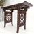 Baker Solid Walnut Pierced Carved Legs Rolled Edge Asian Console Sofa Table MINT For Sale - Image 15 of 15