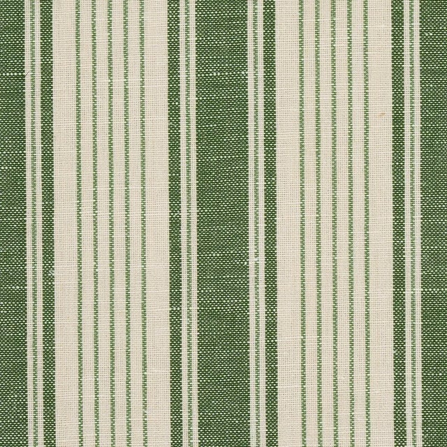 Traditional Schumacher x Mark D. Sikes Ojai Stripe Fabric in Leaf Green For Sale - Image 3 of 6