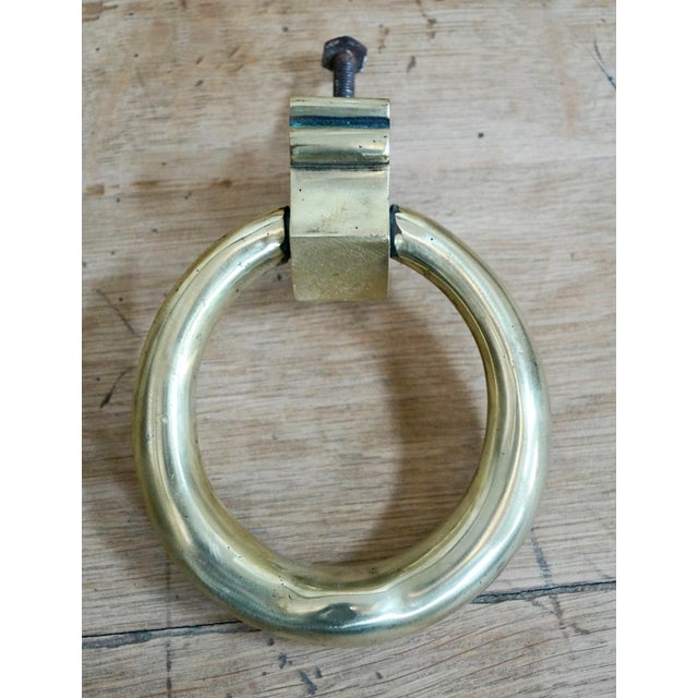 Metal Antique Brass Ring Door Knocker, 1920s For Sale - Image 7 of 7