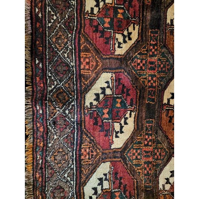 Brown Vintage Baluchi Rug in Wool, 1960s For Sale - Image 8 of 12