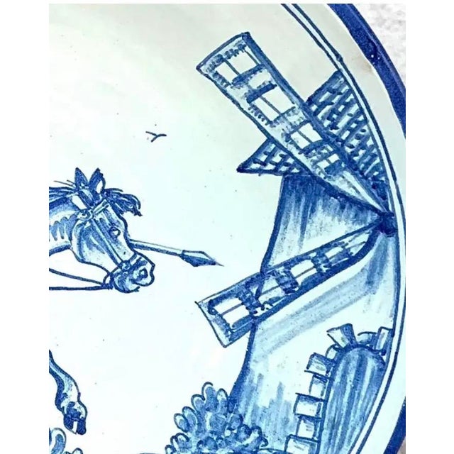 Mid 20th Century Hand-Painted Spanish Ceramic Charger by P. Arzobispo For Sale - Image 5 of 7