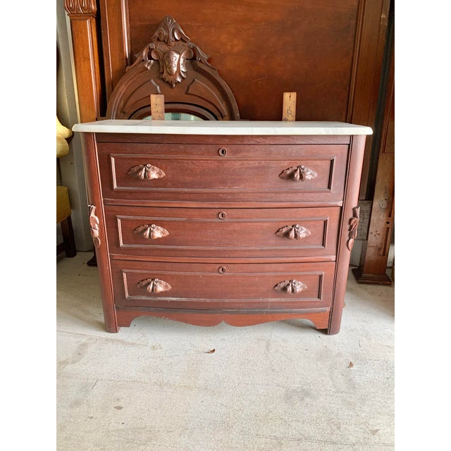 19th Century Antique Victorian Marble Dresser For Sale - Image 12 of 12