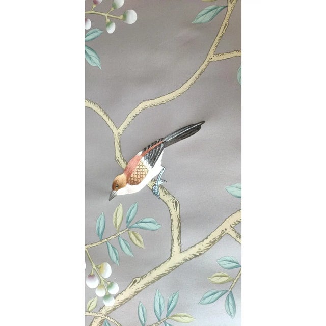 Not Yet Made - Made To Order Chinoiserie Panels Hand Painted Wallpaper With Partial Hand Embroidery - 2 Panels For Sale - Image 5 of 8