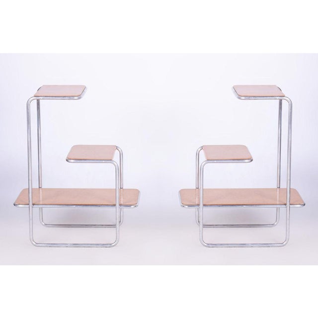Bauhaus Étagères in Birch by Robert Slezák and Arnošt Beck, 1930s, Set of 2 For Sale - Image 4 of 16