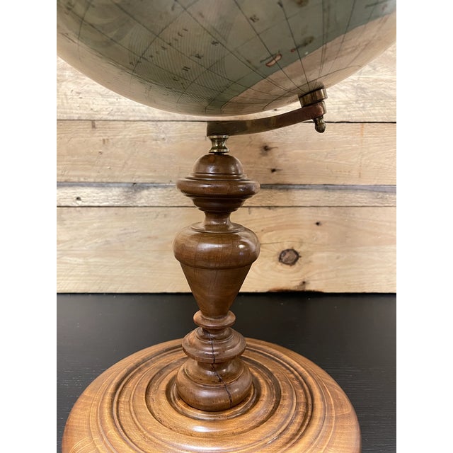 Green Antique German Table Globe by Ludwig Julius Heymann, 1890 For Sale - Image 8 of 10