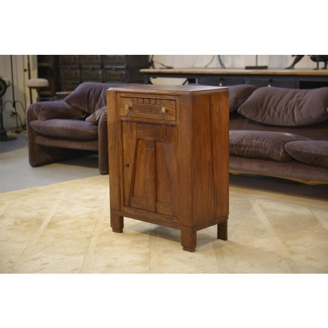 Art Deco Oak Chest of Drawers with 5 Drawers, 1930s For Sale - Image 12 of 12