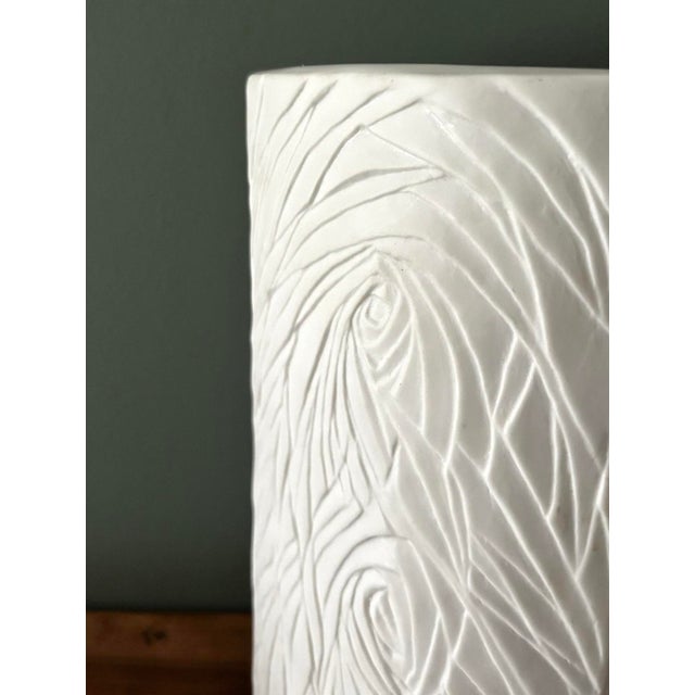 Vintage Naaman White Porcelain Triangular Modern Vase For Sale In New York - Image 6 of 12