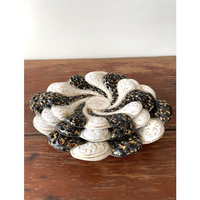 Black Vintage Mid-Century Italian Ceramic Decorative Bowls With 22 Karat Gold Detail - Set of 3 For Sale - Image 8 of 9