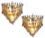 Italian Amber Murano Glass Petal Chandeliers, Set of 2 For Sale