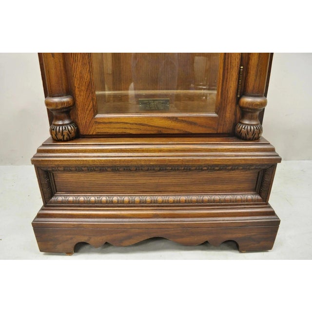 Vintage "The Walden Ridge" Ridgeway Standing Oak Tall Case Grandfather Clock For Sale - Image 10 of 12