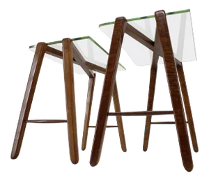 Mid-Century Organic Wooden Nesting Tables, 1950s, Set of 2