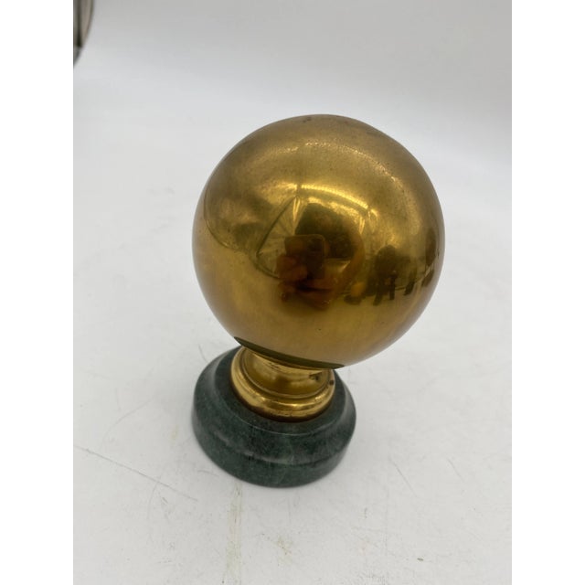 Vintage Marble, Brass, Resin, Glass Spheres With Stands Collection- 8 Pieces For Sale - Image 9 of 12